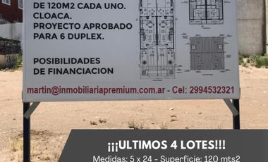 VENTA lotes en PH  para construir Duplex - Bº Huiliches   - Neuquén Capital