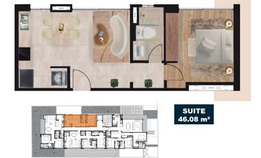 Venta Suite a estrenar 46 m², Quito Tenis.