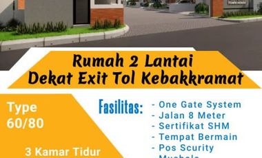 PERUMAHAN 2 LANTAI DEKAT PINTU TOL KEBAKKRAMAT KARANGANYAR