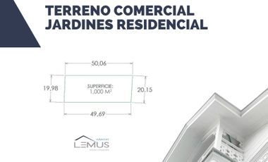 VENTA DE TERRENOS COMERCIALES  JARDINES RESIDENCIAL PACHUCA HGO DE 1,000 M2