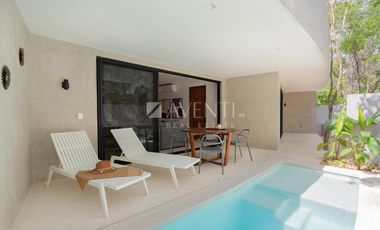 Condo Hotel amueblado en Venta, Aldea Maya, Aldea Zama, Tulum Quintana Roo.