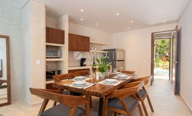 Condo Hotel amueblado en Venta, Aldea Maya, Aldea Zama, Tulum Quintana Roo.