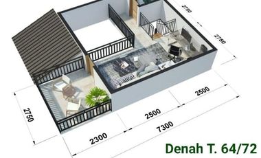 Rumah Komersil Harga Subsidi 2LT Mezanine di Sindangpanon Banjaran Arjasari