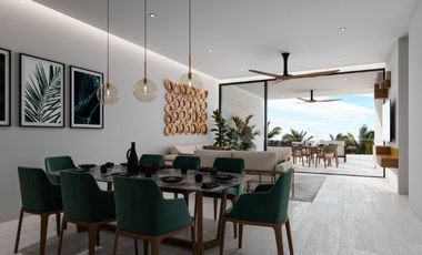 Condo con terraza que tiene vista al mar, cuatro recamaras, alberca, pre-venta,