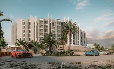 Condo con terraza que tiene vista al mar, cuatro recamaras, alberca, pre-venta,