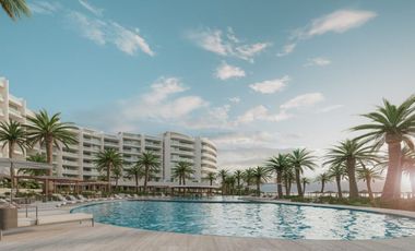 Condo con terraza que tiene vista al mar, cuatro recamaras, alberca, pre-venta,
