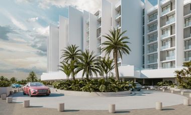 Condo con terraza que tiene vista al mar, cuatro recamaras, alberca, pre-venta,