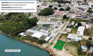 Terreno en venta Bahía de Caráquez Frente al Mar