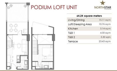 Fully Furnished Loft Type Condo in Northstar Condominium