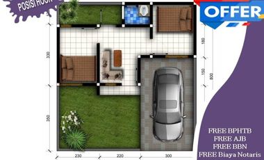 Rumah Dijual di Malang Tipe 25/107 Free Biaya2 Dekat Kampus