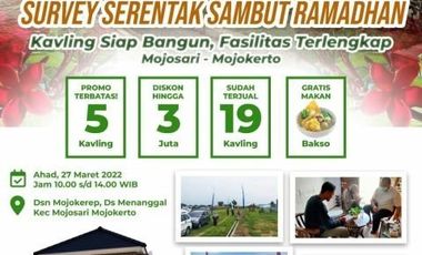 Tanah Kavling Menanggal Mojosari Siap Bangun, FREE SHM