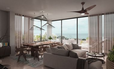 Departamento con terraza en rooftop y alberca con vista al mar, en venta Cozumel