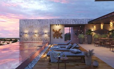 Departamento con terraza en rooftop y alberca con vista al mar, en venta Cozumel