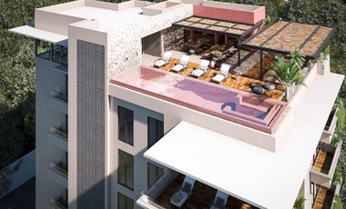 Departamento con terraza en rooftop y alberca con vista al mar, en venta Cozumel