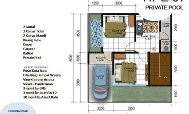 LERENG PANDERMAN RUMAH VILLA MURAH DI KOTA BATU TIPE 67