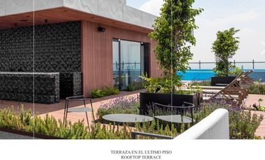 Condominio con gran terraza de 93 m2 techo alto, con amenidades: cine, alberca c