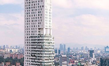 Condominio con gran terraza de 93 m2 techo alto, con amenidades: cine, alberca c