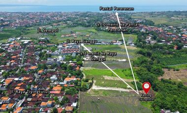 Tanah Kavling 500m2 Los Sungai View Sawah di Tiying Tutul Canggu