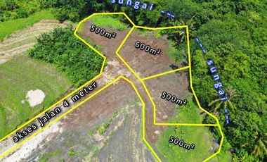 Tanah Kavling 500m2 Los Sungai View Sawah di Tiying Tutul Canggu