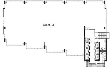 Oficina en renta de 1,622m2  obra gris en zona Santa María, Mty NL