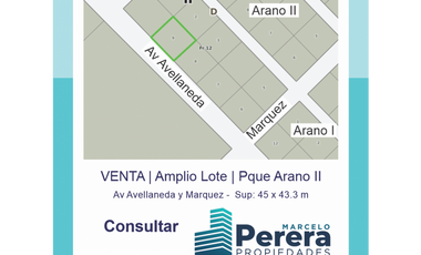 Venta | Lote | Pque Arano II | Avellaneda y Marquez