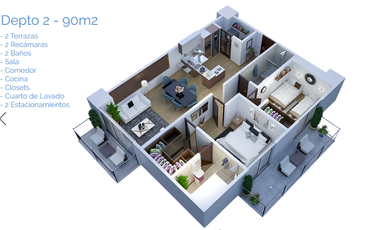 Departamento en Venta en Naucalpan Residencial Altezza Central (m2d2359)