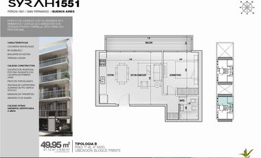 Venta de Departamento 2 Ambientes en Syrah San Fernando con Amenities