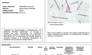 Terreno en Tepepan , uso de suelo habitacional y comercial