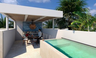 Casa de playa mod. Aqua a estrenar con roof-garden y piscina en Chelem, Yucatán