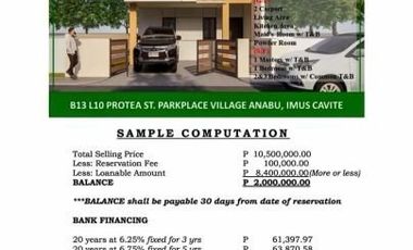 House and lot for sale in anabu imus cavite