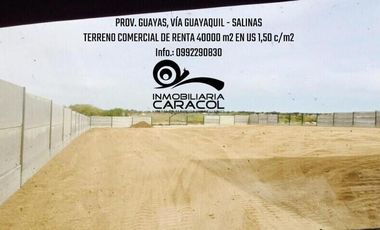 Via Guayaquil  - Salinas terreno comercial -residencial vendo 40000 m2