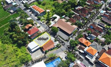 Tanah 400m2 Lokasi Strategis Jalan Utama Raya Canggu