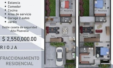 Casa nueva con recamara en planta baja en Fracc. Lomas de la Rioja