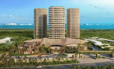 Condominio de lujo con terraza, bar, petfriendly, alberca en venta Cancún.