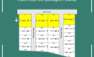 Tanah dijual 90 Jutaan, di dekat Pasar Baledono Purworejo