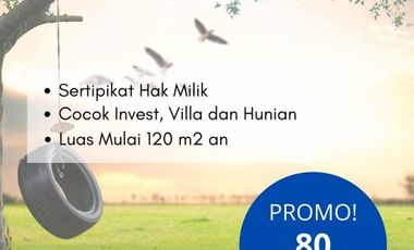 80 Jt-an: Tanah Nanggulan Jogja Kawasan Wisata, Luas 120 m2