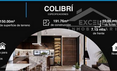 PRE VENTA DE RESIDENCIA SEPTIMO RETORNO DE LOS ALPES, MODELO COLIBRI, ALTOZANO.