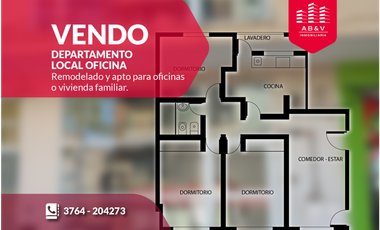 VENDO DEPARTAMENTO CENTRICO - APTO VIVIVENDA U OFICINAS
