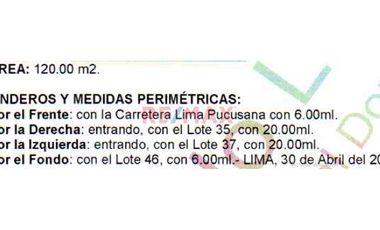 Se Vende Terreno  En Av. Principal Urb. Las Lomas De Pucusana Cerca Al Club Nautico El Poseidon