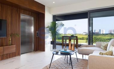 Se vende departamento en piso 19 condominio ecolgico con vista al mar y campo de golf en la zona de lujo de Puerto Cancn.