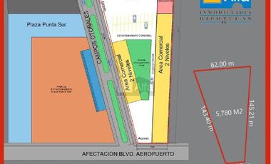 Terreno Comercial en venta frente Plaza Altacia Predio Santa Julia de Jerez Blvd. Aeropuerto Leon