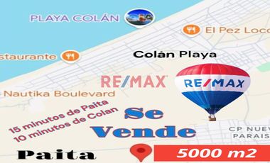 5000 m2 de Terreno Industrial En Venta ubicado al filo de la Carretera Sullana Paita / conocida también como La  Av. D / cerca a la señalización P102