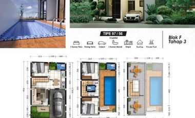 Rumah villa di kota batu 3 lantai potongan harga puluhan juta