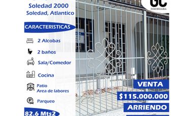 Se vende o se arrienda Casa / Soledad 2000 - Soledad atlántico