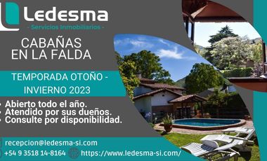 LA FALDA - TEMPORADA 22/23 - Excelentes Cabañas/Depto !!