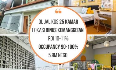 ROI 10% Rumah kost kemanggisan dekat BINUS Palmerah Jakarta