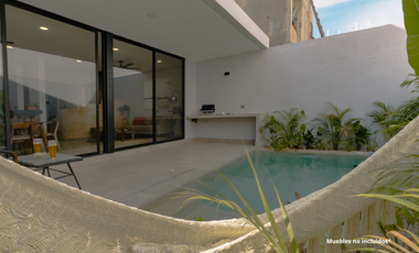 Casa en condominio en conkal con alberca y 3 recamaras