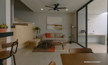 Casa en condominio en conkal con alberca y 3 recamaras