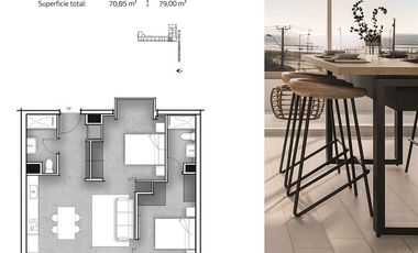 Departamento en Venta en Avenida del Mar con Cuatro Esquinas