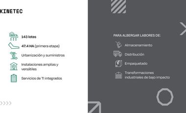 LOTES  PARA BODEGAS EN KINETEC HERMOSILLO